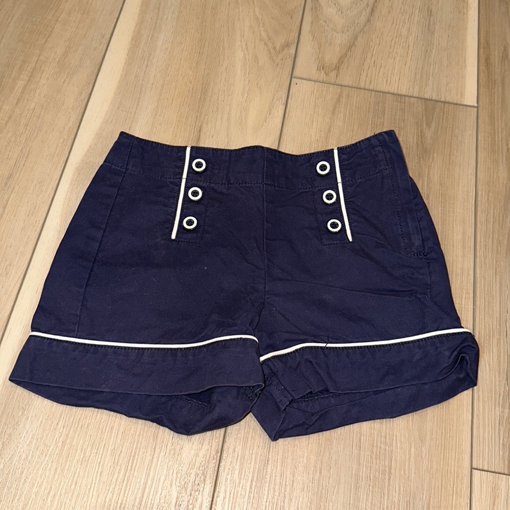 VGUC Vintage Gymboree Store Sailor Shorts Navy & White Size 4 Adjustable